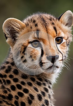 Close up portrait of cheetah cub