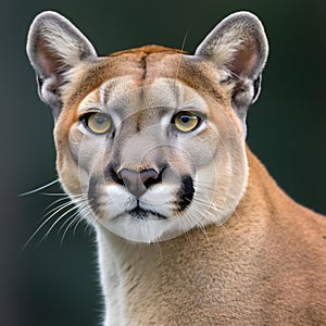 Close up portrait of a cougar (Puma concolor)