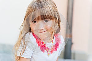 Close up portrait of a cute little girl