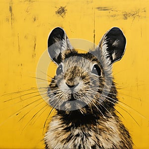 Robert Jones: Bunny Portrait - Yellow And Black Artwork photo