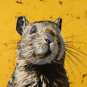 Close Up Portrait Of A Degu: A Vibrant And Hyper Realistic Artwork