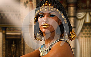 Close Up Portrait Of Egyptian Pharaoh Queen Cleopatra