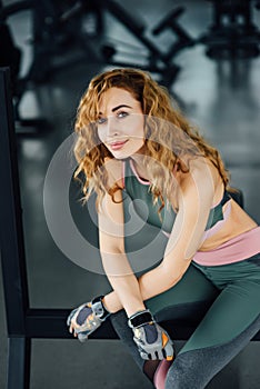 Close up portrait of fitness young woman