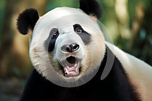 Close-up portrait of a giant panda