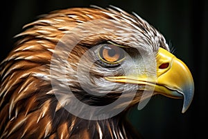 Close-up portrait of a golden eagle Aquila chrysaetos, Beautiful Eagle, Golden eagle head detail, Aquila chrysaetos, AI Generated