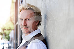 Close up portrait of handsome middle aged caucasian man