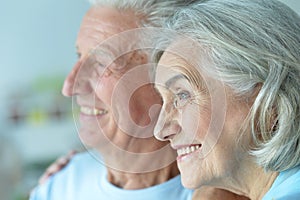Close up portrait of happy mature couple
