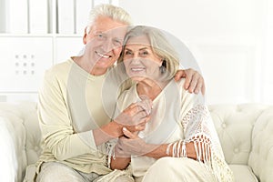 Close up portrait of happy mature couple