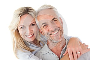 Close up portrait of happy mature couple