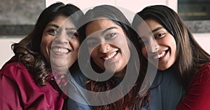 Close up portrait of happy multigenerational Indian women