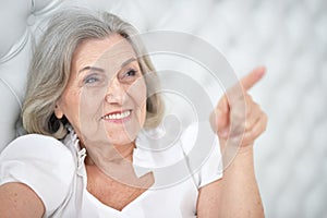 Close-up portrait of happy senior woman portrait