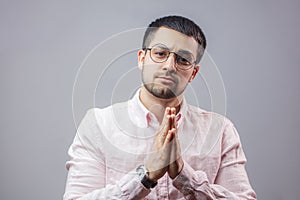 Close up portrait of a kind and frindly man whishing happiness for his family.