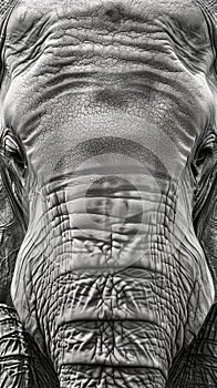 Close-Up Portrait of Majestic Elephant Face in High Definition Quality