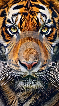 Close-Up Portrait of Majestic Tiger\'s Face