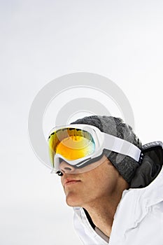 Close-up Portrait of Male Skier