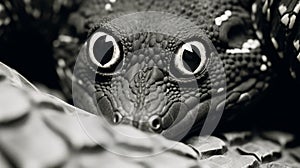 Close-up Portrait Of A Meticulously Detailed Reptile In Rollei Prego 90 Style