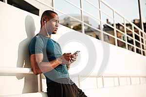 Close up portrait of a muscular afro american sportsman