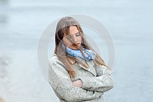 Close-up portrait of natural beauty girl