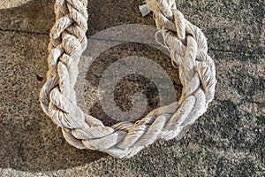 Close-up portrait of part of an intertwined white rope
