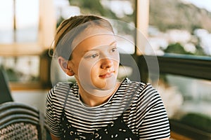 Close up portrait of pretty young teenage girl