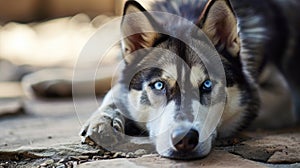 Close-Up Portrait of a Relaxed Dog