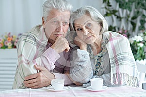 Close-up portrait of a senior couple posing