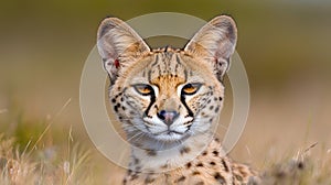 close-up portrait of a serval cat