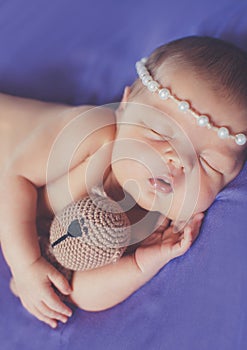 Close- up portrait of a sleeping baby