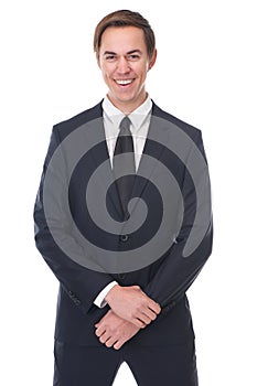 Close up portrait of a smiling businessman