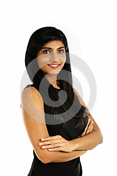 Close up portrait of a smiling Indian business woman