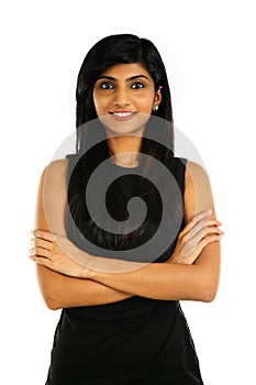 Close up portrait of a smiling Indian business woman