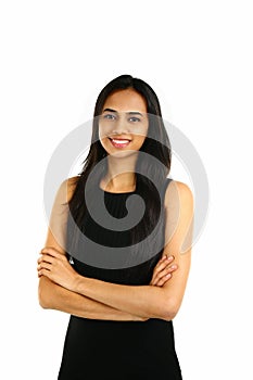 Close up portrait of a smiling Indian business woman