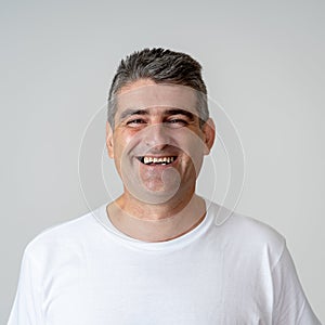 Close up portrait of surprised and happy man celebrating victory and wining lottery