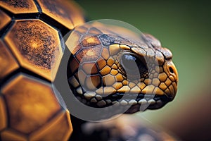 Close-up portrait of a tropical tortoise. Animal theme