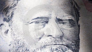 Close-up portrait of Ulysses Grant on 50 dollar bill