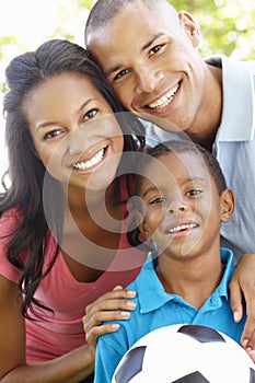 Close Up Portrait Of Young African American Family