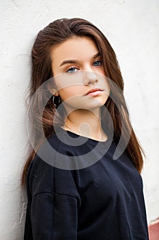 Close up portrait of a young beautiful girl