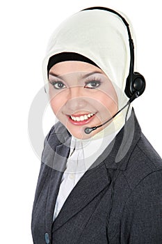 Muslim customer service operator
