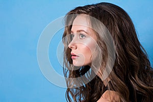 Close-up portrait of young beautiful woman