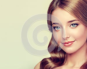 Close-up portrait of young Lady with elegant hairstyle