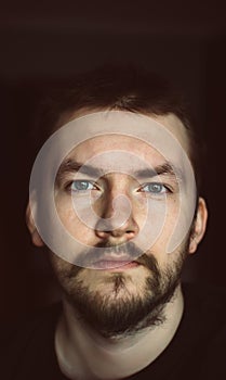 Close up portrait of young man.