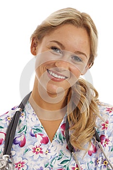 Close-up portrait of young nurse