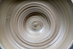 Potter`s wheel with clay close