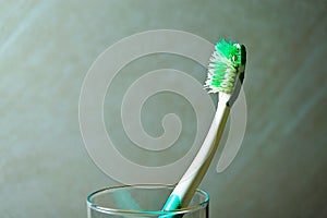 Close up pouring purified fresh drink water from the bottle on table in living room