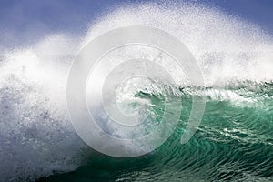 Close Up Powerful Breaking Wave in Hawaii