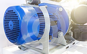 Close up powerful electric motors for modern industrial equipment