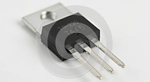 Close-up of a powerful electronic component a to-220 package semiconductor device