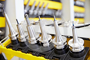 Close Up Of Precision Tools Used On CNC Machinery