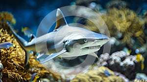 Close Up of Predatory Shark in Aquarium