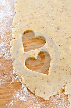 Close up of preparing gingerbread cookies for christmas